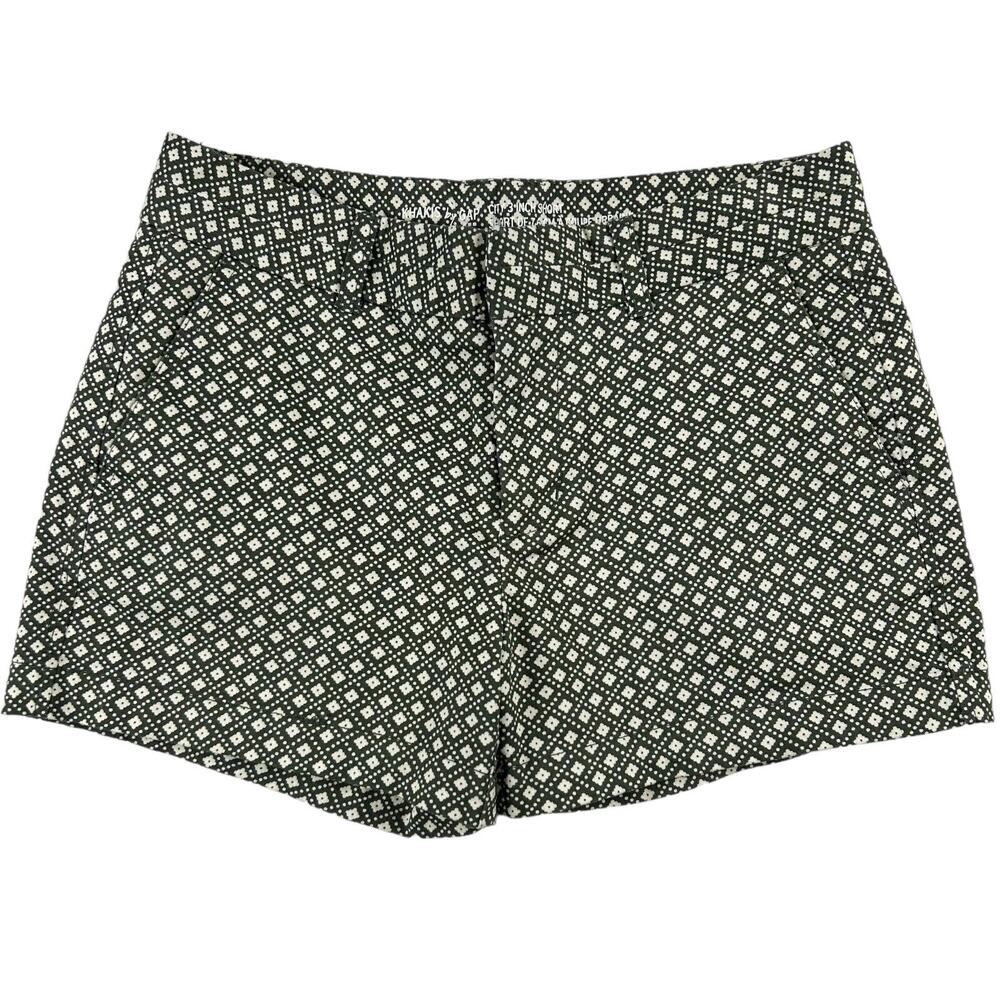Khakis by Gap Shorts Green White Geometric Flower Floral City 3” Cotton Spandex